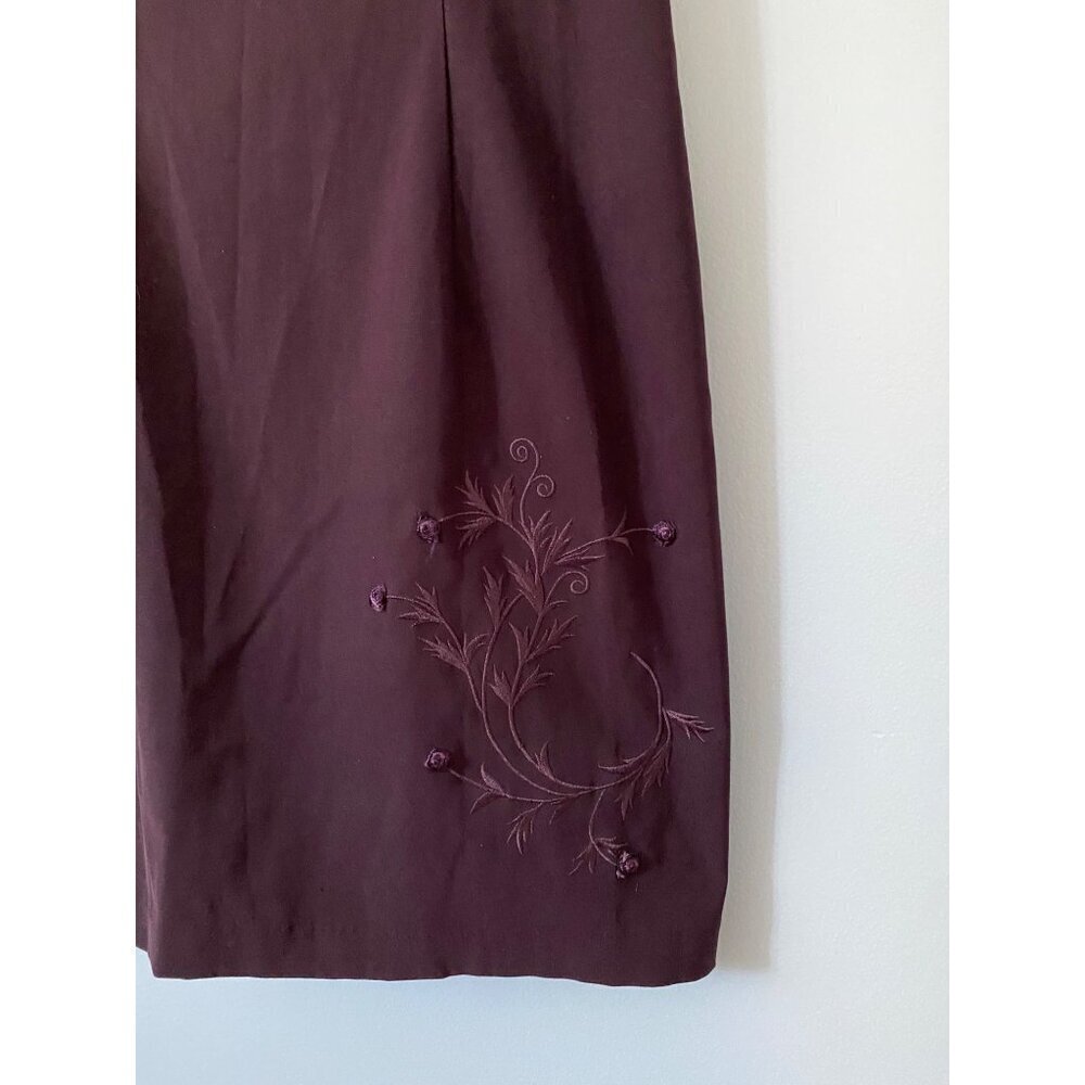 Vintage City Triangles Purple Y2K / 90s Mini Dress with Embroidered Flower - Picture 3 of 9